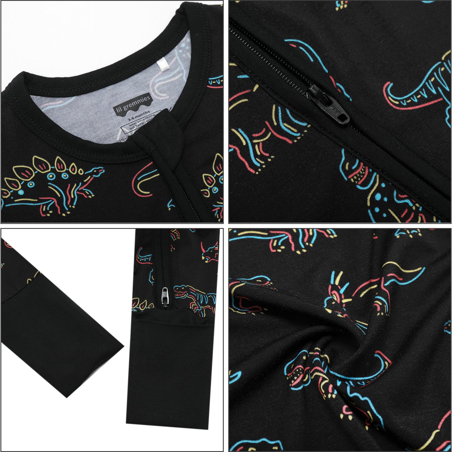 Electric Dinos Long Zip Zip