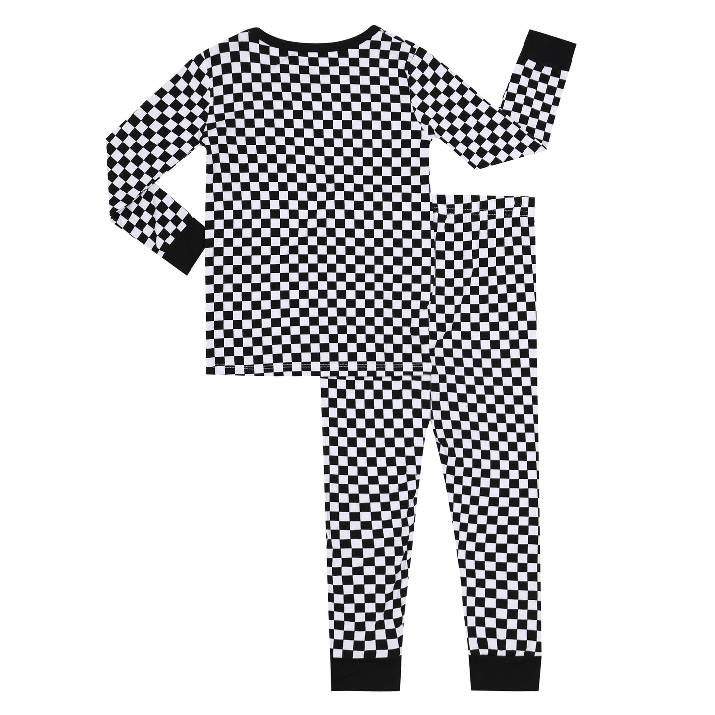 Black and White Checkers Long Jammies